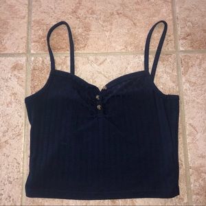 Navy Blue Ribbed Tank